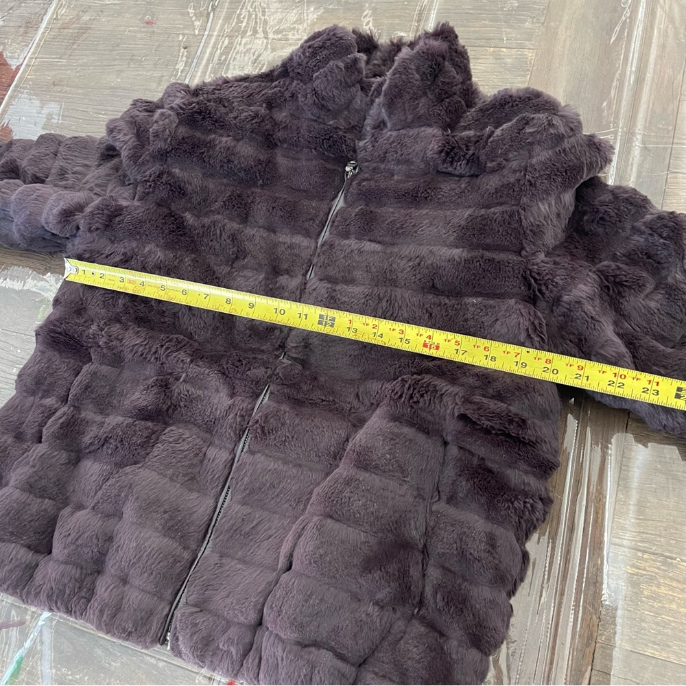 LINDA RICHARDS polar deep purple rabbit fur coat. Vintage - Picture 5 of 14